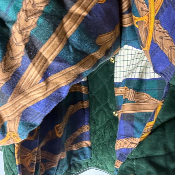 Vintage USA Ralph Lauren Green Quilted Suede Field Jacket Size 10 - Picture 9 of 12